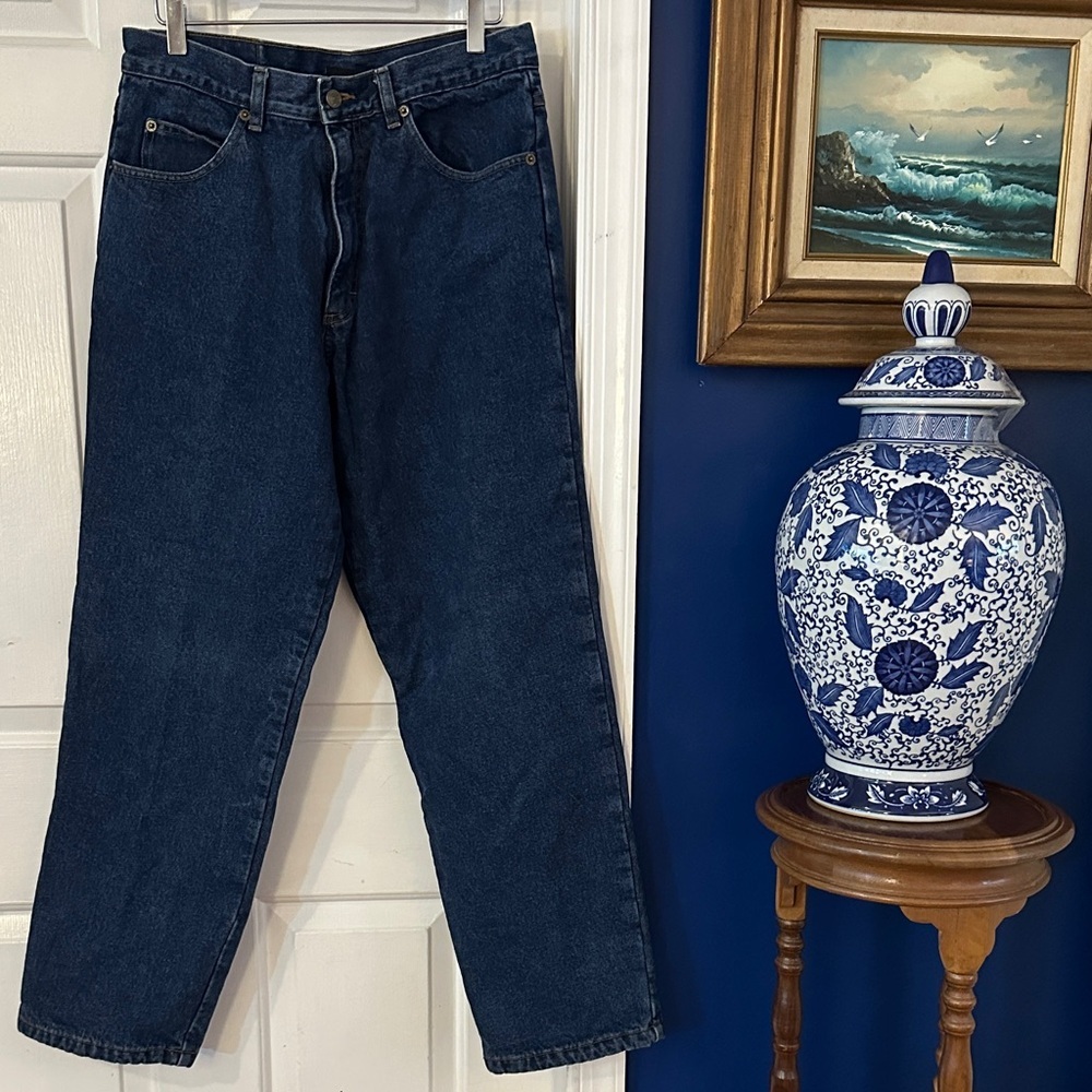 Men's Guide Gear Field Tested Fleece Lined Blue Denim Jeans Size 34x32